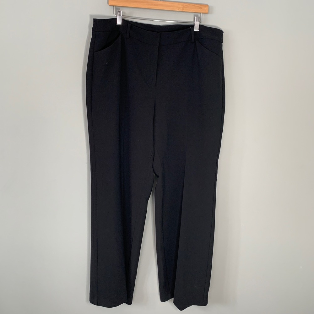 Chicos Black Straight Leg Stretch Trousers Work Pants‎ Size 2.5 Regular